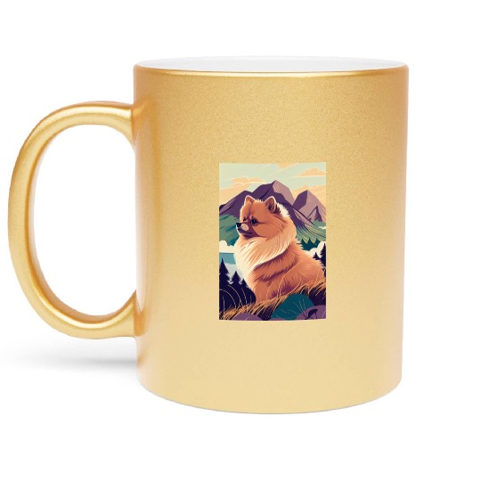 Pomeranian Nature Metallic Mugs