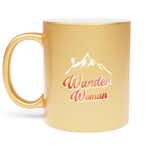 Wanderwoman Hiker Mountaineer Wanderlust Metallic Mugs