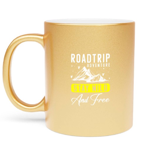 Road Trip Trip Traveller Freedom Metallic Mugs