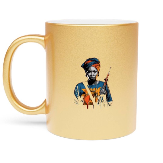 African American Nurse Afro Woman Syringe Nursing Metallic Mugs