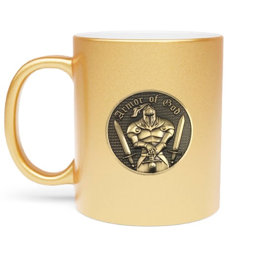Armor of god christian knight Metallic Mugs