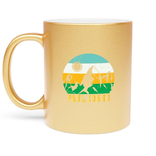 Idaho Mountain Hiking Souvenir Paul Mountain Trip Metallic Mugs