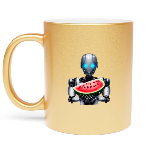 Watermelon for the robot Metallic Mugs