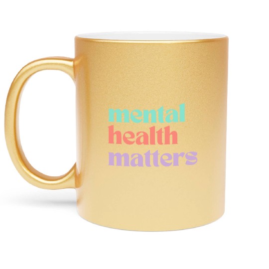 Mental Health Matters | Retro Quote Peach Candy Metallic Mugs