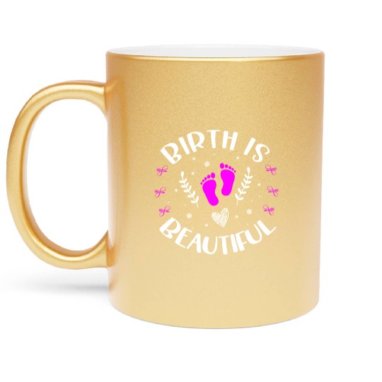 Doula Midwifery Birth Childbirth Pregnancy Midwife Metallic Mugs