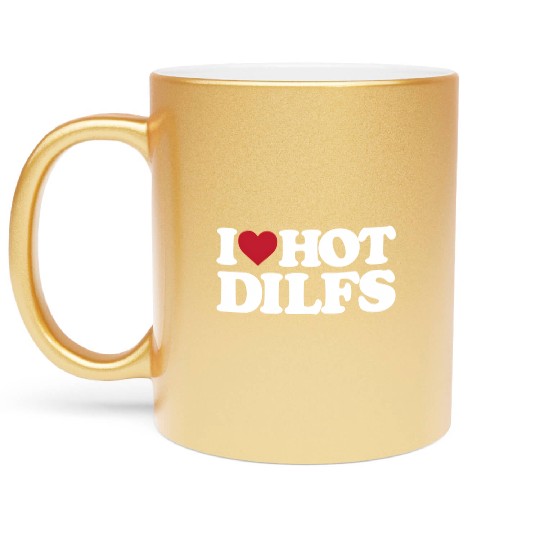 I Heart Hot Dilfs Metallic Mugs