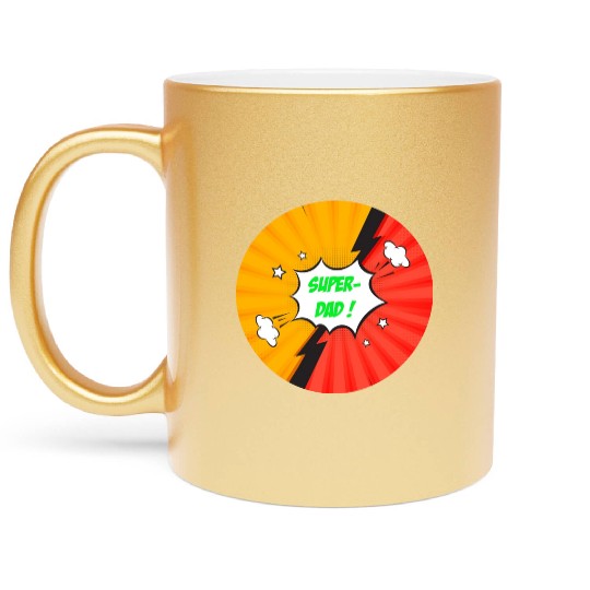 Super-dad, super-hero. Best dad. Father's day. Metallic Mugs