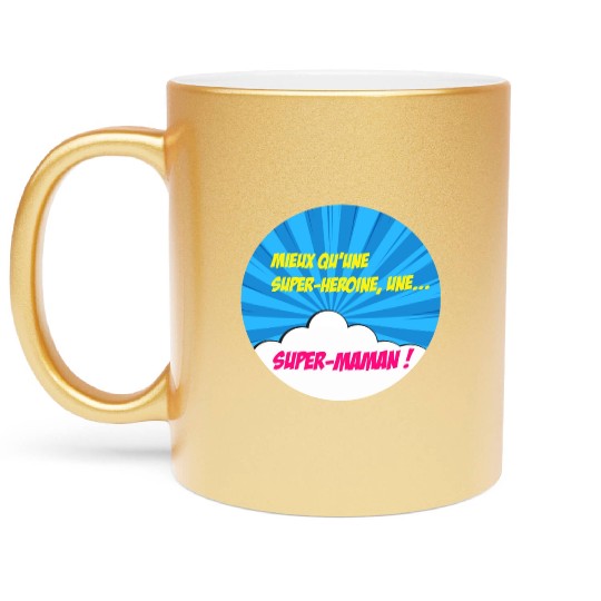 Super-mom super-hero. Best mom Mother's day Comics Metallic Mugs