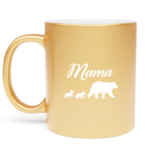 Mama Bear - With Two Cubs Twin Mom Mother's Day Gi Metallic Mugs