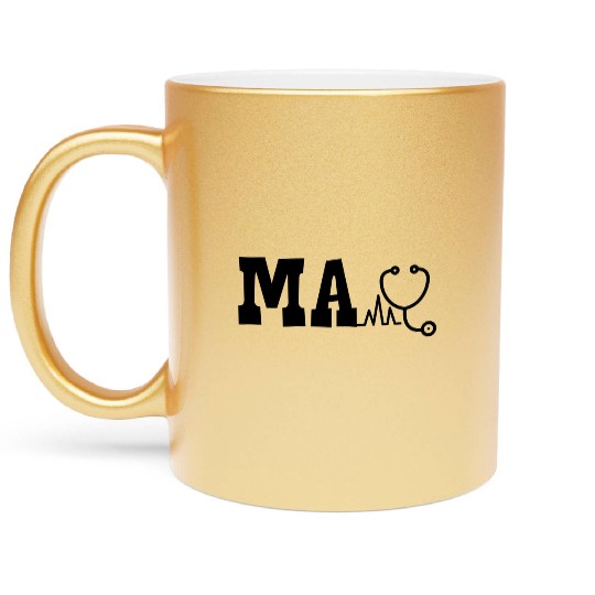 Ma Medical Assistant And Stethoscope Medical Assis Metallic Mugs