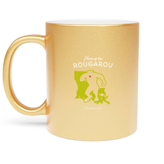 Home Of The Rougarou Louisiana Usa Cryptid Metallic Mugs
