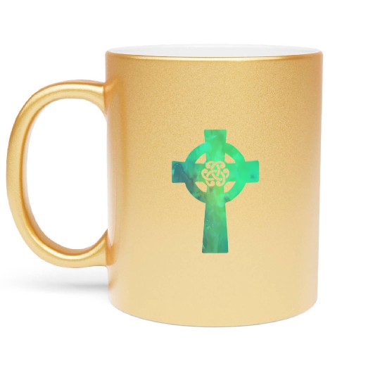 Irish Celtic Cross Knot St Patrick'S Day Christian Metallic Mugs
