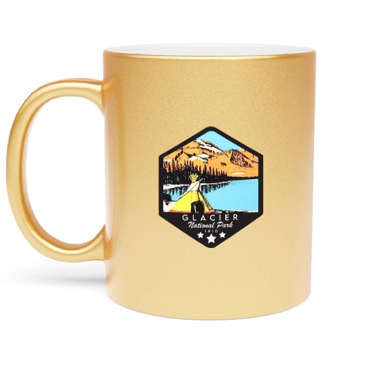 Glacier national park Metallic Mugs