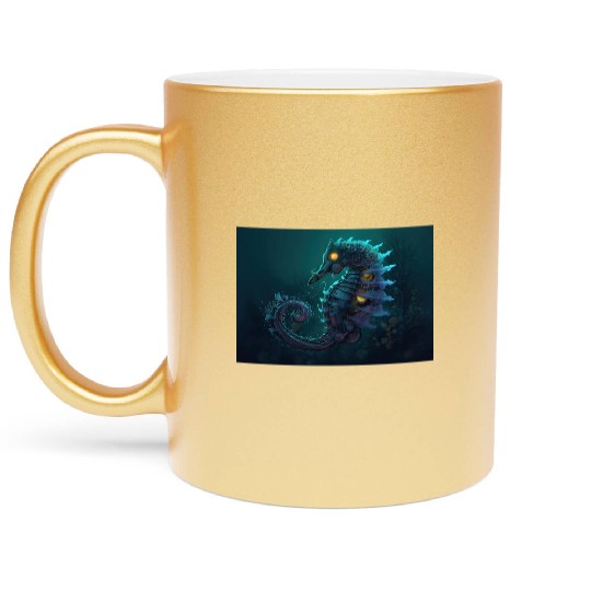 Neon Shark Attack Metallic Mugs