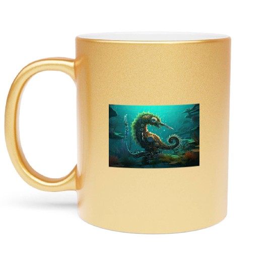 Mechanical Jellyfish Metallic Mugs