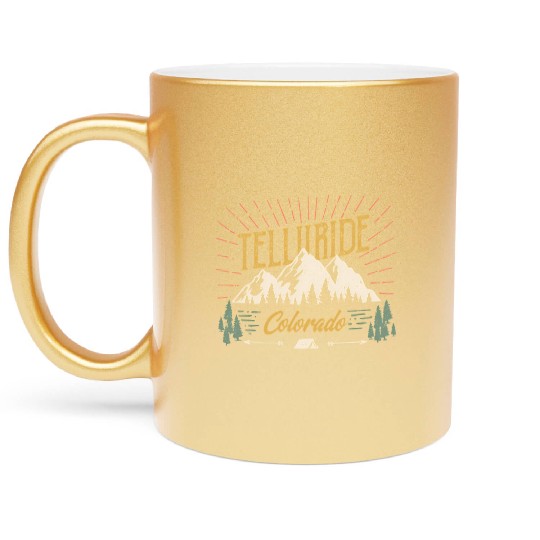 Telluride Colorado Mountain 80S Style Metallic Mugs