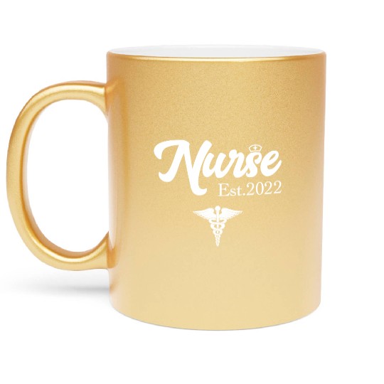 Registered Nurse Est 2022 Rn Nursing School Gradua Metallic Mugs