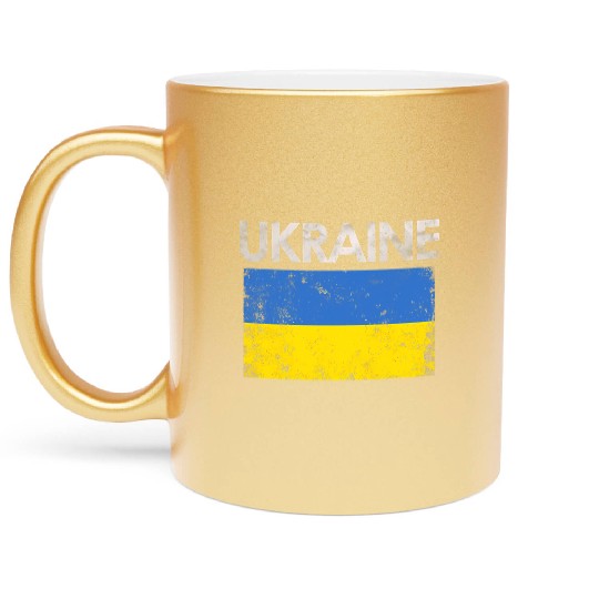 Ukraine Ukrainian Flag Pride Metallic Mugs