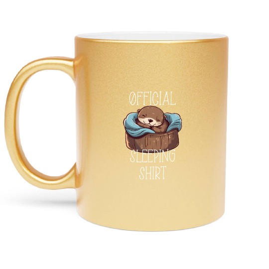 Official sleeping pajama Metallic Mugs sea otter