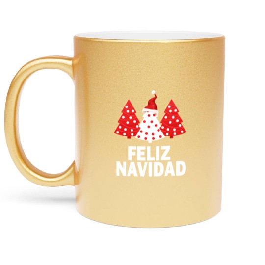 Merry Peruvian Tree Peru Flag Feliz Navidad Metallic Mugs