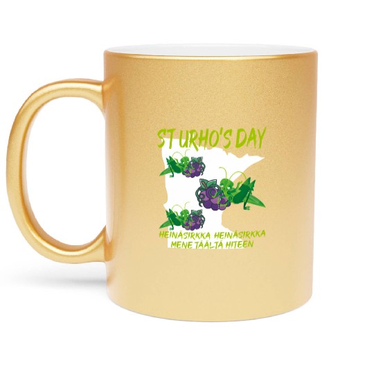 St Urhos Day Grasshopper Grapes Vineyard Minnesota Metallic Mugs