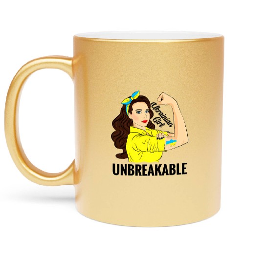 Ukrainian Unbreakable Ukraine Flag Metallic Mugs