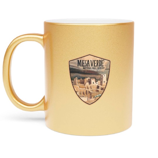 mesa verde national park Metallic Mugs