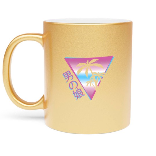 Femboy 80S 90S Palm Tree Japanese Vaporwave Aesthe Metallic Mugs