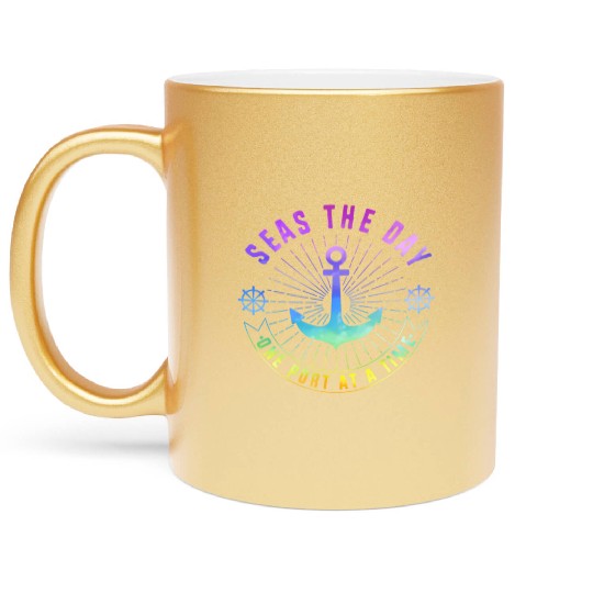 Cruise Seas The Day Family Vacation Metallic Mugs