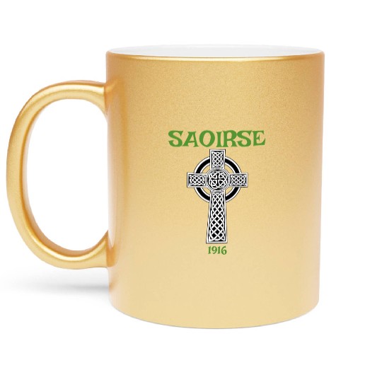 Saoirse Meaning Freedom Irish Republican With Celt Metallic Mugs