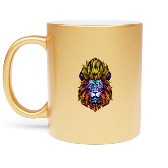 Horoscope lion head astrology as a star sign lion Metallic Mugs