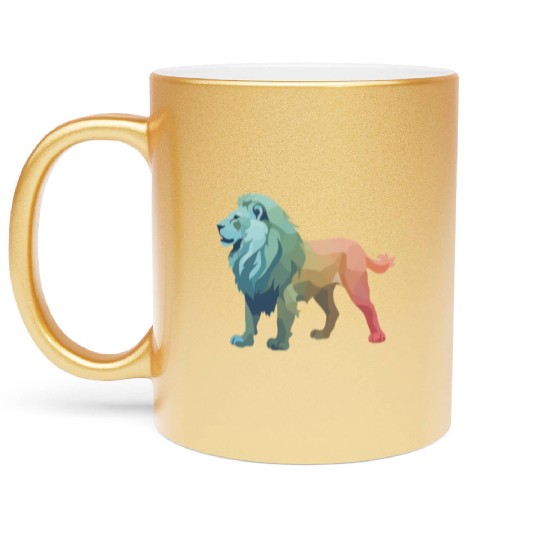 Lion silhouette Metallic Mugs