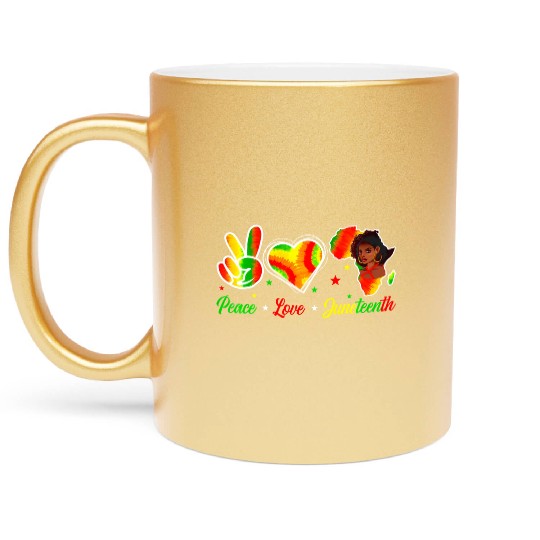 Peace Love Junenth 1865 Emancipation Day Black His Metallic Mugs