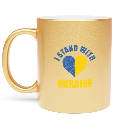 Support Ukraine I Stand With Ukraine Ukrainian Metallic Mugs