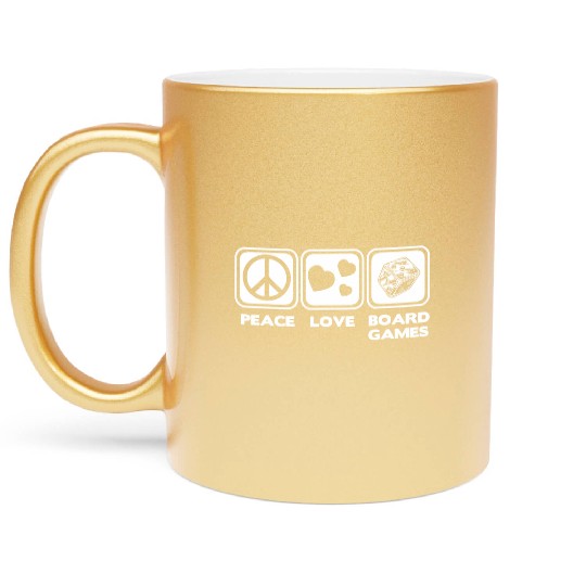 Peace Love & Board Games - Cool Board Game Metallic Mugs