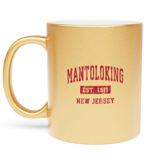 Mantoloking New Jersey Nj Sports Red Metallic Mugs