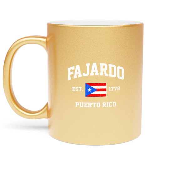 Fajardo Puerto Rico Boricua Flag Athletic Style Metallic Mugs