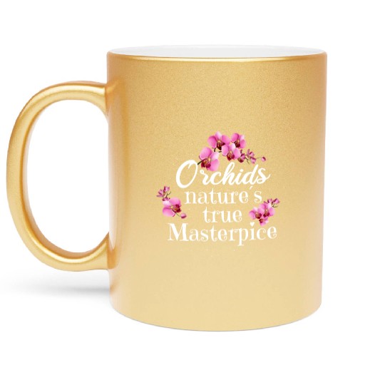 Orchids Natures True Masterpiece Flowers Metallic Mugs