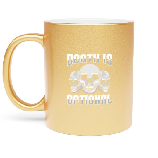 Necromancy Death Is Optional Necromancer Metallic Mugs