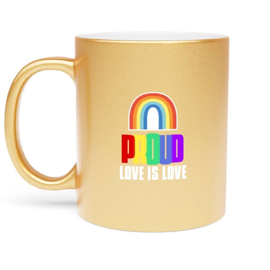 Proud LGBT Metallic Mugs Love is Love Metallic Mugs LGBT Pride