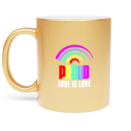 Proud LGBT Metallic Mugs Love is Love Metallic Mugs LGBTQ Gay