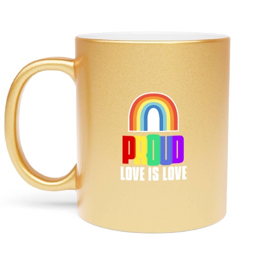 Proud LGBT Metallic Mugs Love is Love Metallic Mugs LGBT Pride