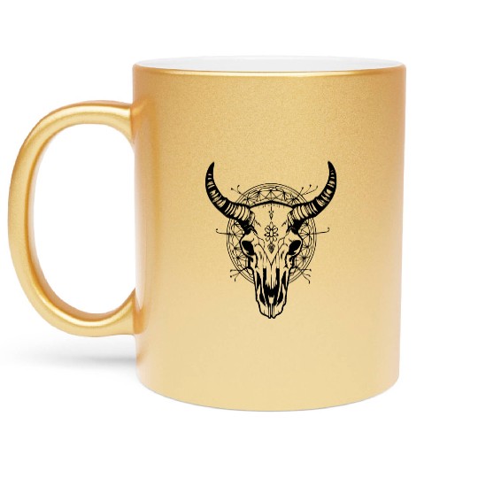Cow Skull Boho Metallic Mugs