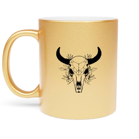 Cow Skull Boho Metallic Mugs