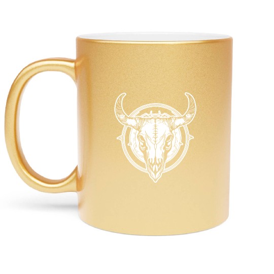 Cow Skull Boho Metallic Mugs