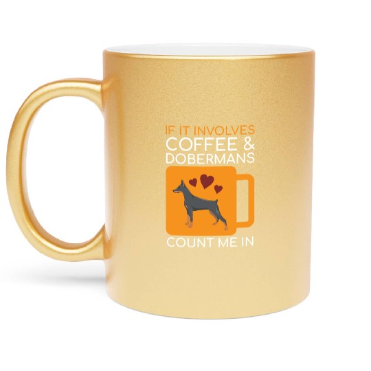 Coffee Doberman Lover Metallic Mugs