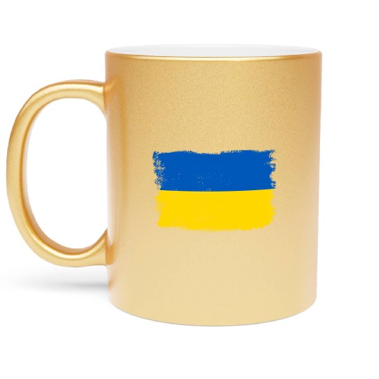 Ukraine Flag Ukrainian Flag Ukraine Metallic Mugs