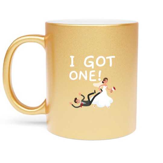 Bride And Groom Wedding Day Marriage Just Married Metallic Mugs