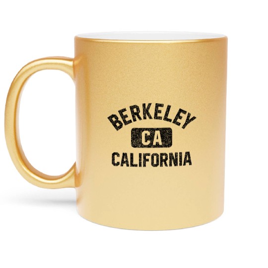 Berkeley Ca California Gym Style Gray W Distress Metallic Mugs