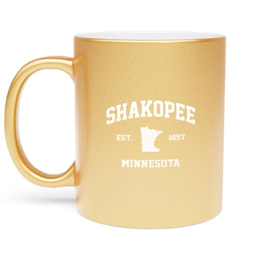 Shakopee Minnesota Mn State Athletic Style Metallic Mugs